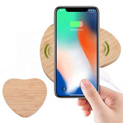 Finest-quality 2019 most popular luxury portable wooden  wireless charger, Bamboo wireless charging pad