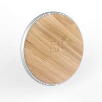 New Technology Mobile Phone Wireless Charging Fast Charge 10W Round Wireless Charger Bamboo Qi Pad