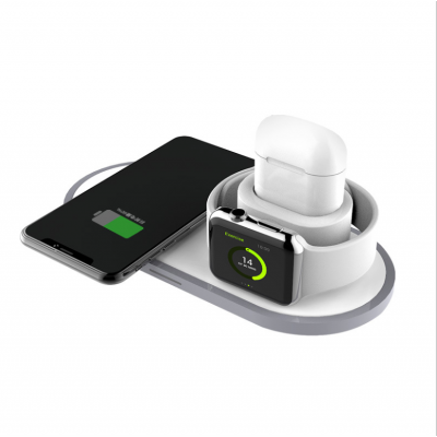 The new model wireless charger 10W fast 3 in 1 wireless charger works with apple watch headphone and mobilephone